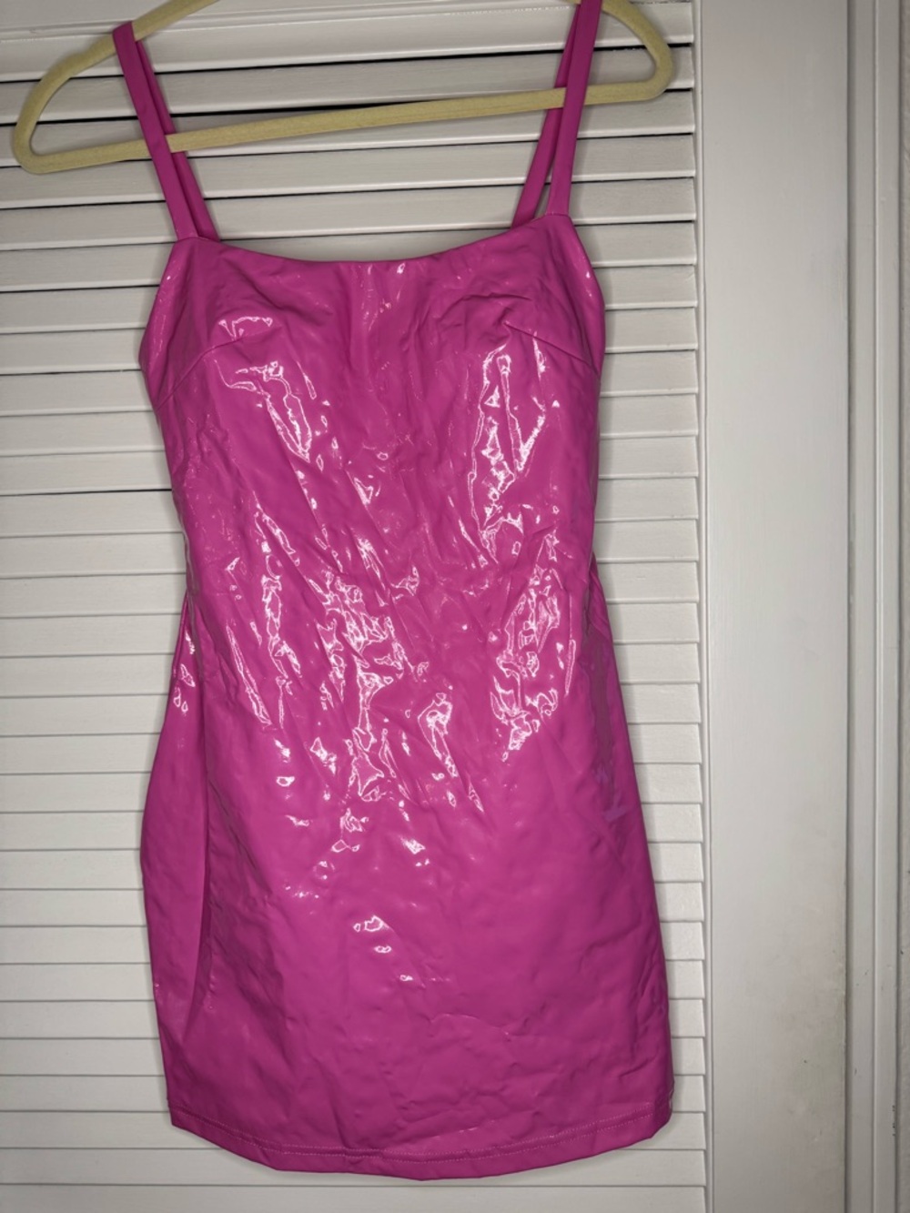 superdown Glossy Hot Pink Mini Dress